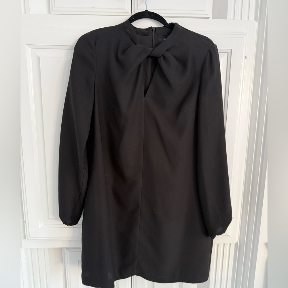 Elegant Black Long Sleeve Dress with twist cutout SHIPS FREE!